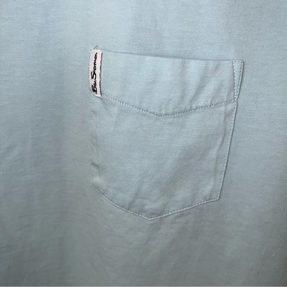 Ben Sherman Men's Ringer Lt Blue Short Sleeve Pocket T-Shirt Size Large - Picture 3 of 7